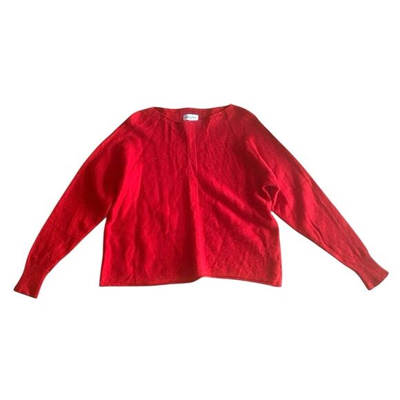 BIANCO & BLU Italy Cashmere And Silk Blend Ottoman Sweater Red EUC Size Small - Picture 1 of 8